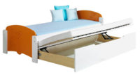 Rozkládací jednolůžková postel s úložným prostorem