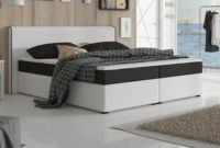 Černobílá boxspring postel 160 x 200 cm