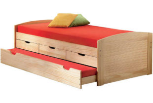 Jednolůžková postel s přistýlkou a úložnými prostory