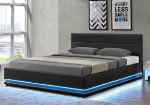 Dvoulůžková postel s RGB LED osvětlením