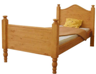 Dřevěná rustikální jednolůžková postel