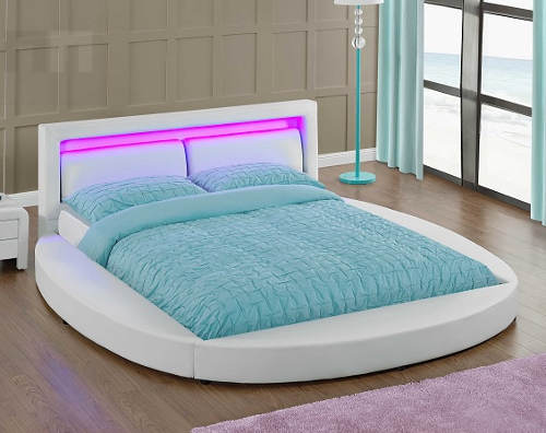 Ultramoderní manželská kulatá postel s LED osvětlením