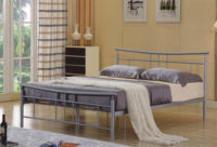 Kovová postel ve stříbrné barvě 160x200