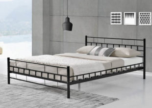 Levná černá kovová postel Malta 140 x 200 cm