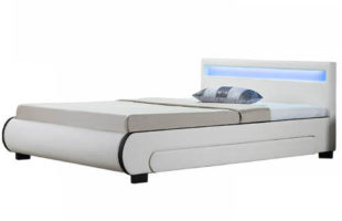 Moderní čalouněná postel s LED osvětlením