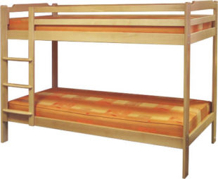 Patrová postel z bukového masivu GULIVER 90x200 cm