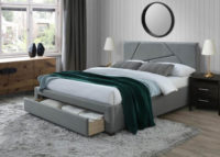 Šedá čalouněná postel Valery 160x200 cm