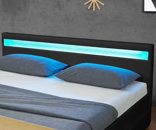 LED osvětlení čela postele měnící barvu postele