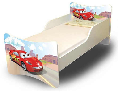 Dětská postel Cars s barevným potiskem