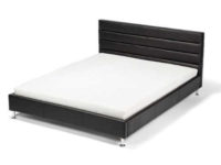 Stylová čalouněná postel 160x200 cm v černé ekokůži
