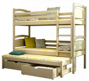 Patrová dřevěná postel s přistýlkou