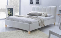 Manželská postel Halmar 160 x 200 cm bílá ekokůže