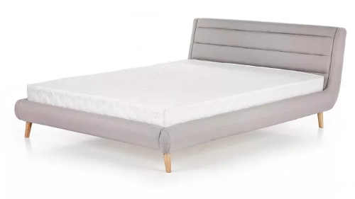 Nízká šedá čalouněná postel Elanda 140x200 cm