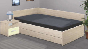 Dřevěná manželská postel do rohu RENÁTA 160x200 cm