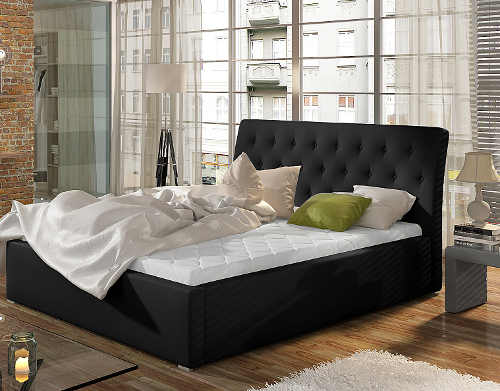 Čalouněná manželská postel v několika barevných variantách