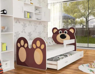 Dětská postel Medvídek s matrací a roštem pro holky i kluky