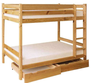 Praktická patrová postel 90x200 cm pro 2 za výhodnou cenu