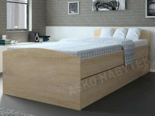 Vyvýšená jednolůžková postel dub sonoma s úložným prostorem