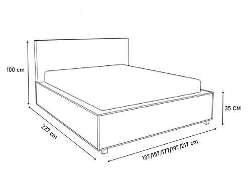 Moderní manželská postel v několika barvách a rozměrech