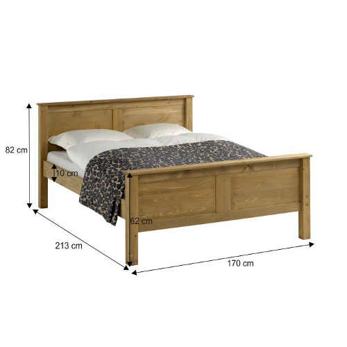 dřevěná manželská postel s rolovaným roštem