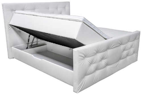 moderní čalouněná postel s velkým úložným prostorem