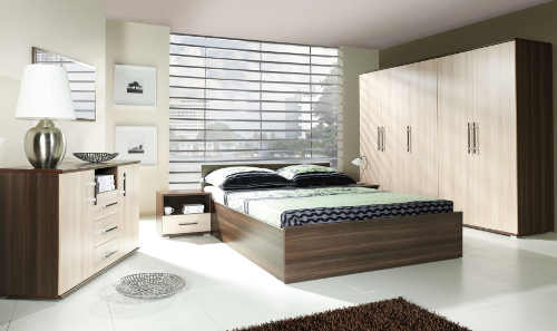 Moderní ložnice kombinace tmavý jasan a dub sonoma