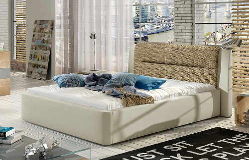 Čalouněná postel pro mladé s velkým úložným prostorem