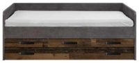 Výsuvná postel 120x200 cm s výrazným hnědým dřevěným dekorem