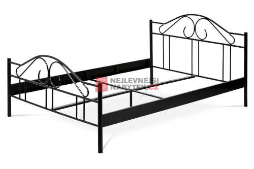 kovová černá manželská postel