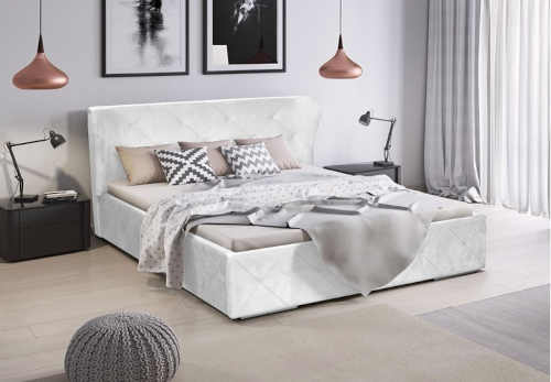 Čalouněná manželská postel 160x200 cm v módním designu