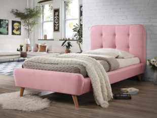 Jednolůžková postel 90x200 cm v růžovém provedení