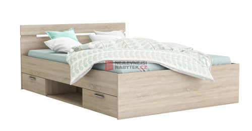 postel ze dřeva s úložným místem