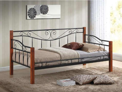 Jednolůžková postel o rozměru 90x200 cm v dekoru třešeň