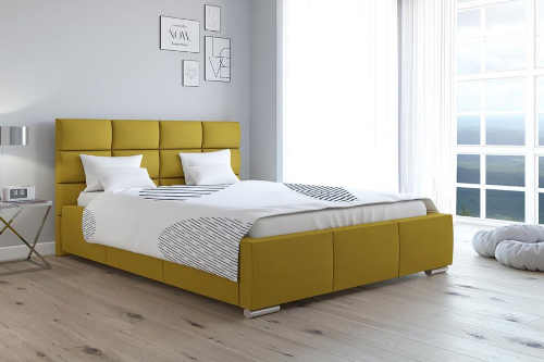 Čalouněná postel s roštem a velkým úložným prostorem