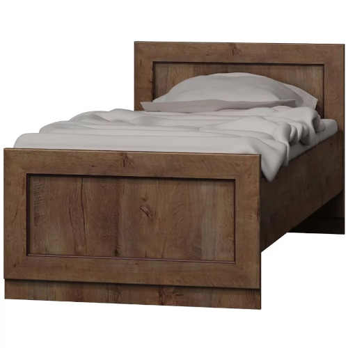 Jednolůžková dřevěná postel 90x200 cm v tmavém dekoru