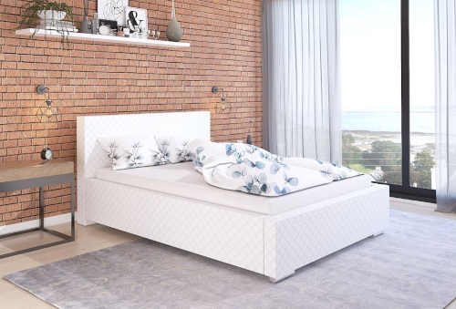 Prostorná manželská postel s roštem v zajímavém designu