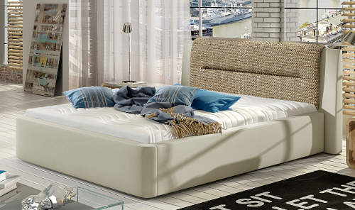 Čalouněná postel Piri 140 x 200 včetně roštu a s velkým úložným prostorem