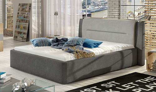 Šedá manželská postel 140 x 200 cm kvalitní čalounění