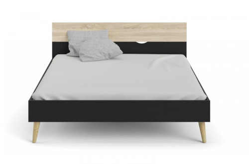 Prostorná dvoulůžková postel 160x200 cm v retro stylu