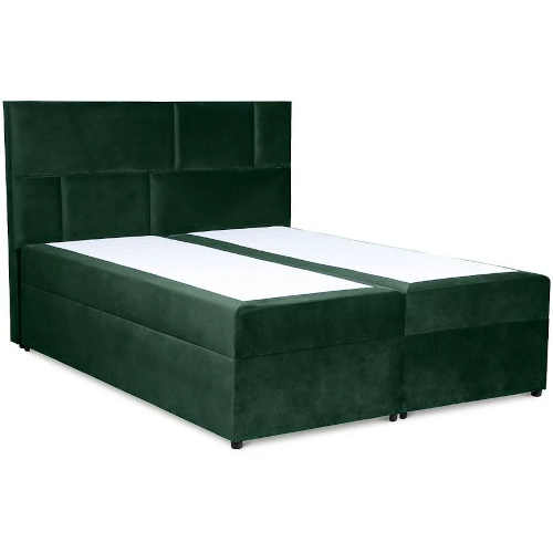 zelená čalouněná dvoulůžková postel