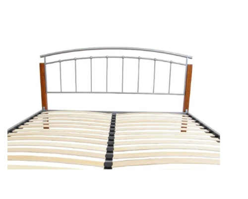 kovová dvoulůžková postel s roštem