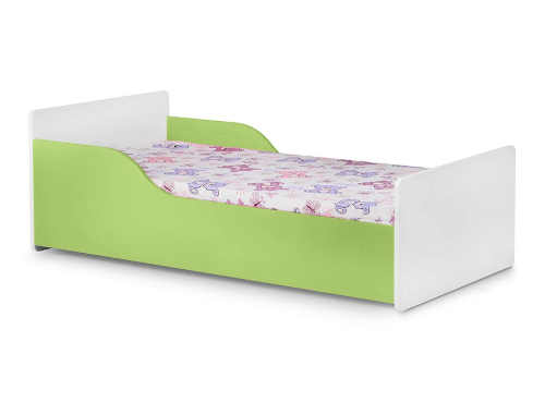 Dětská dřevěná postel s bezpečnostní zábranou a matrací