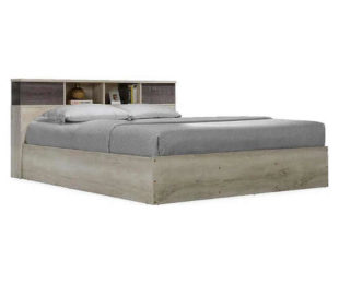 Moderní dvoulůžková postel s roštem a úložným místem