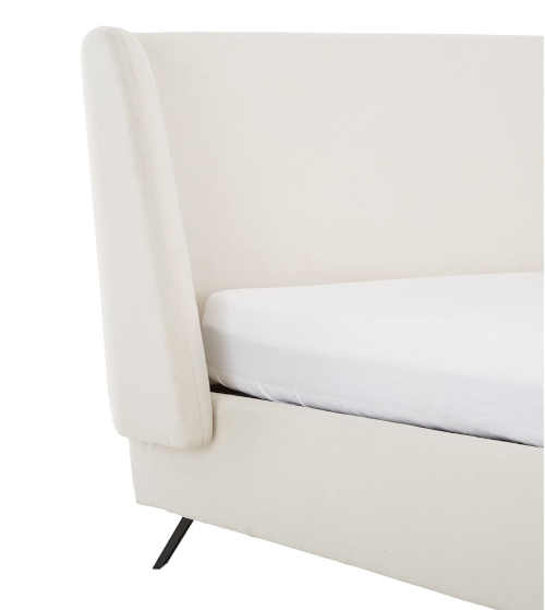 bílá čalouněná manželská postel