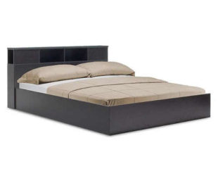 Dvoulůžková dřevěná postel 160x200 cm s úložným místem v čele postele
