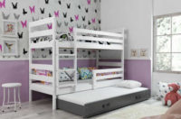 Dětská patrová postel z masivu s výsuvnou postelí