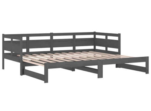 dřevěná výsuvná postel s roštem