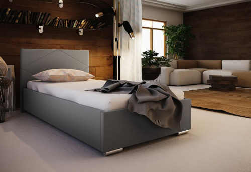 moderní jednolůžková čalouněná postel