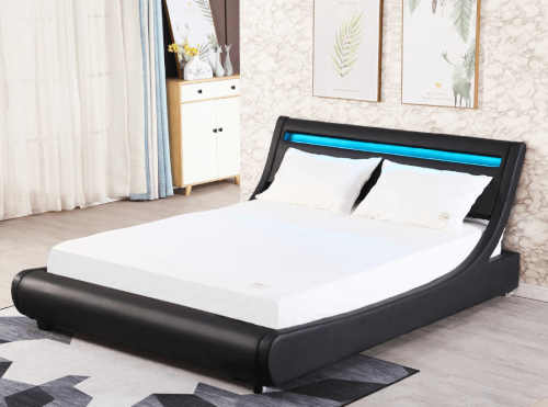nízká moderní postel s led světlem