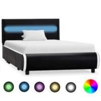 Čalouněná postel o rozměru 90x200 cm s LED osvětlením